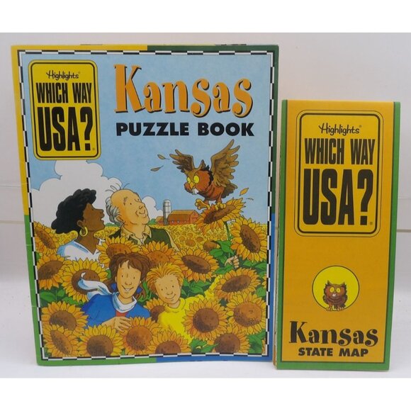 Highlights Which Way USA? Puzzle Book & State Map Set Set of 6 with 4 Correspond - Picture 2 of 7